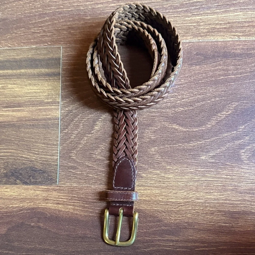 OLD NAVY Kids Brown Braided Leather Belt Size Large